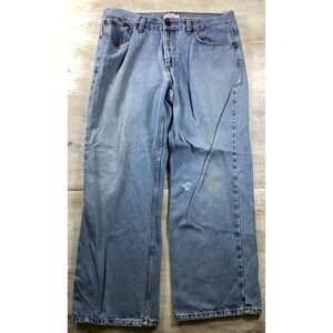 Blue Mountain Vintage Jeans Wide Leg Light Wash Distressed Men's 36x30